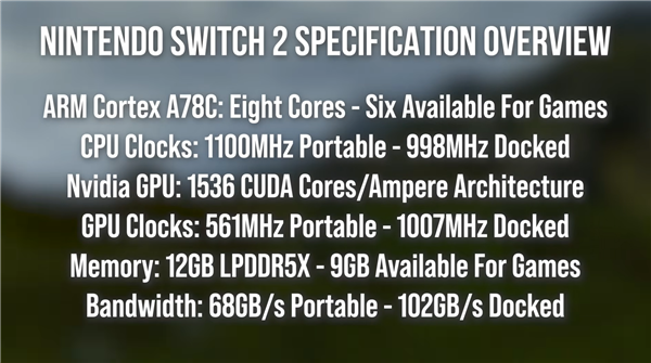 式下CPU 998MHz、GPU 1007MHzPP电子游戏Switch 2完整